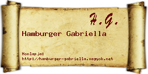 Hamburger Gabriella névjegykártya
